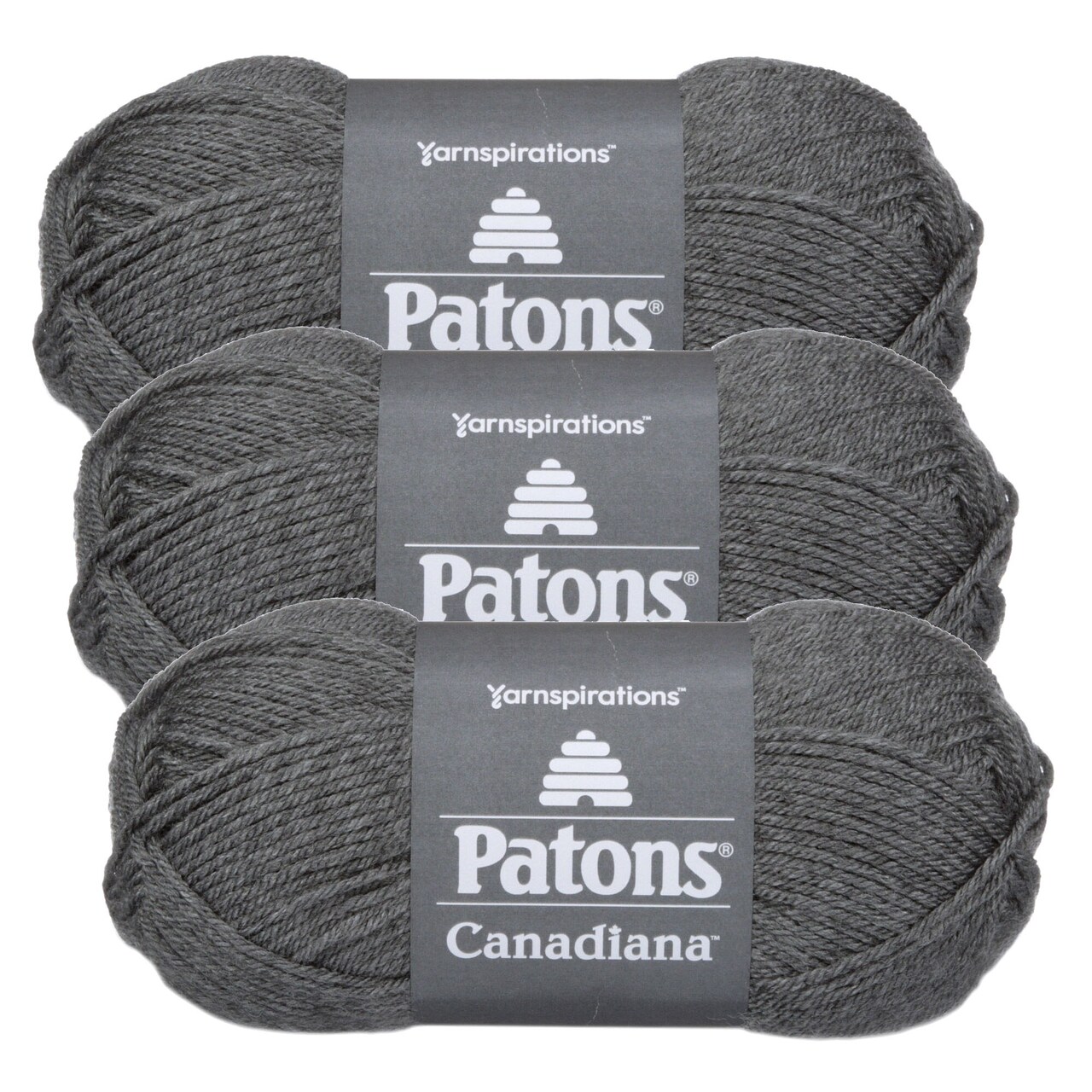 (Pack of 3) Patons Canadiana Yarn - Solids-Medium Grey Mix